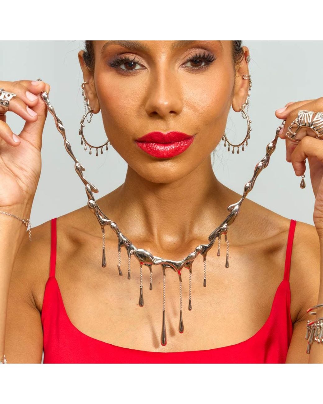 Lucy Quartermaine White Multi Drop Necklace