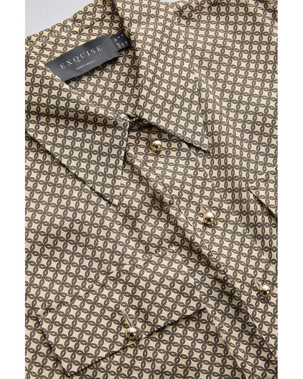 Exquise Regular Shirt Collar Sasha Dress in Natural | Lyst UK