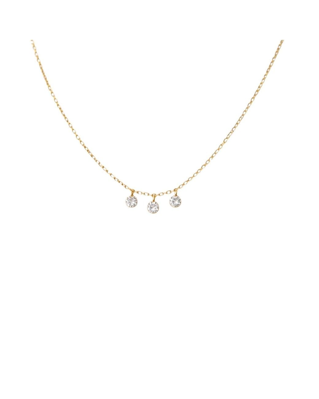 Lily Flo Jewellery Metallic Starlight Three Diamond Floating Necklace