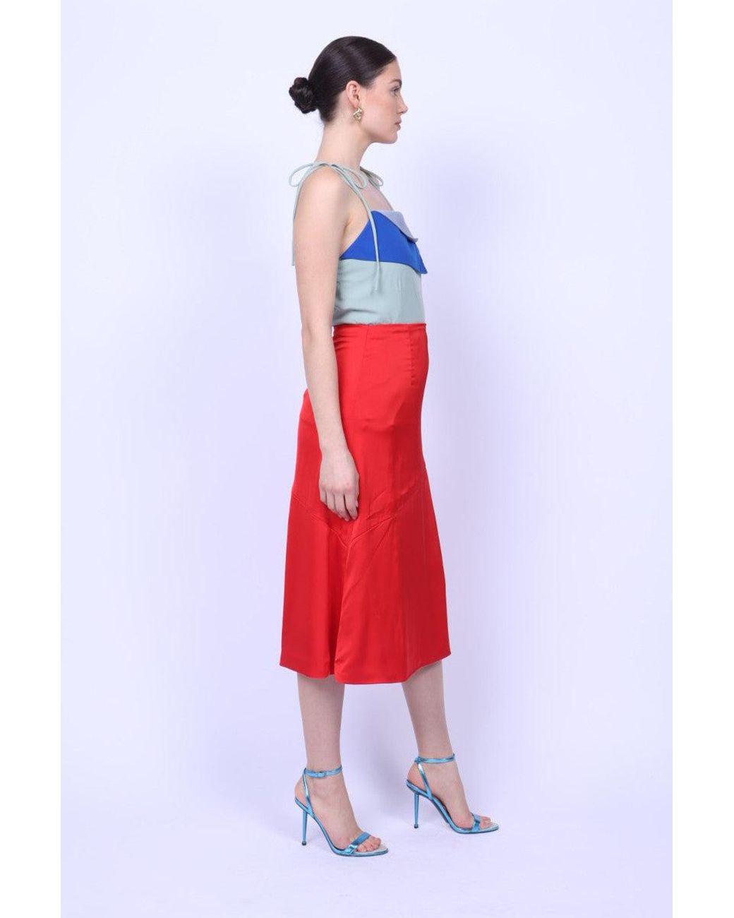 Mary Dickow Red Alma Skirt