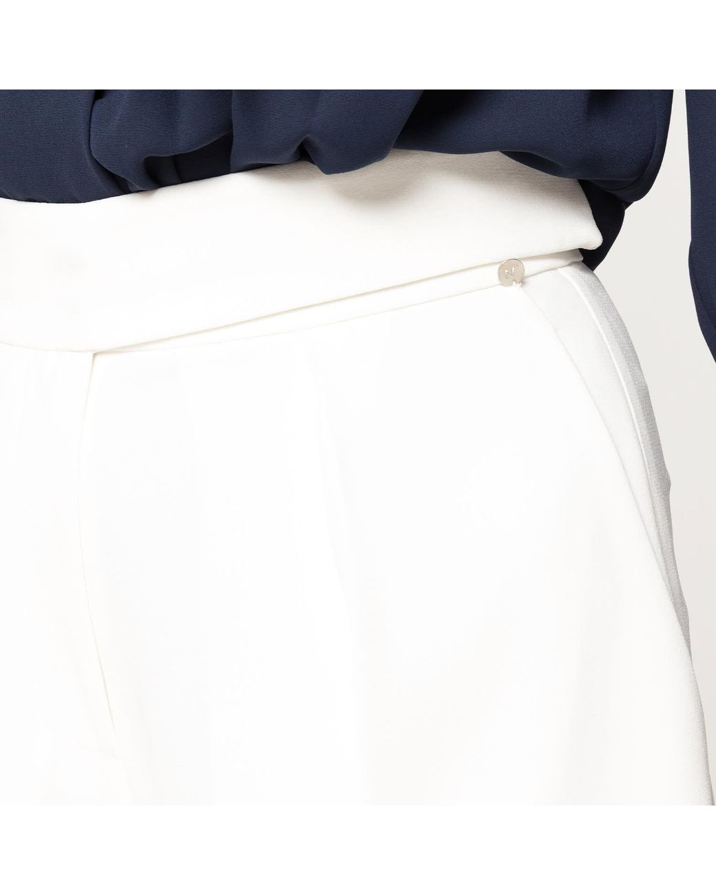Nissa White High-Waisted Culottes