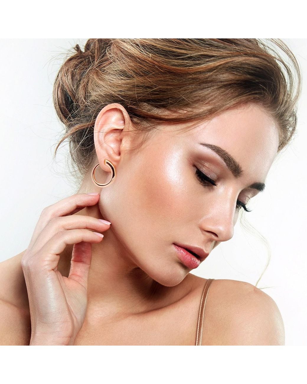 Meulien Metallic Graduated Hoop Earrings