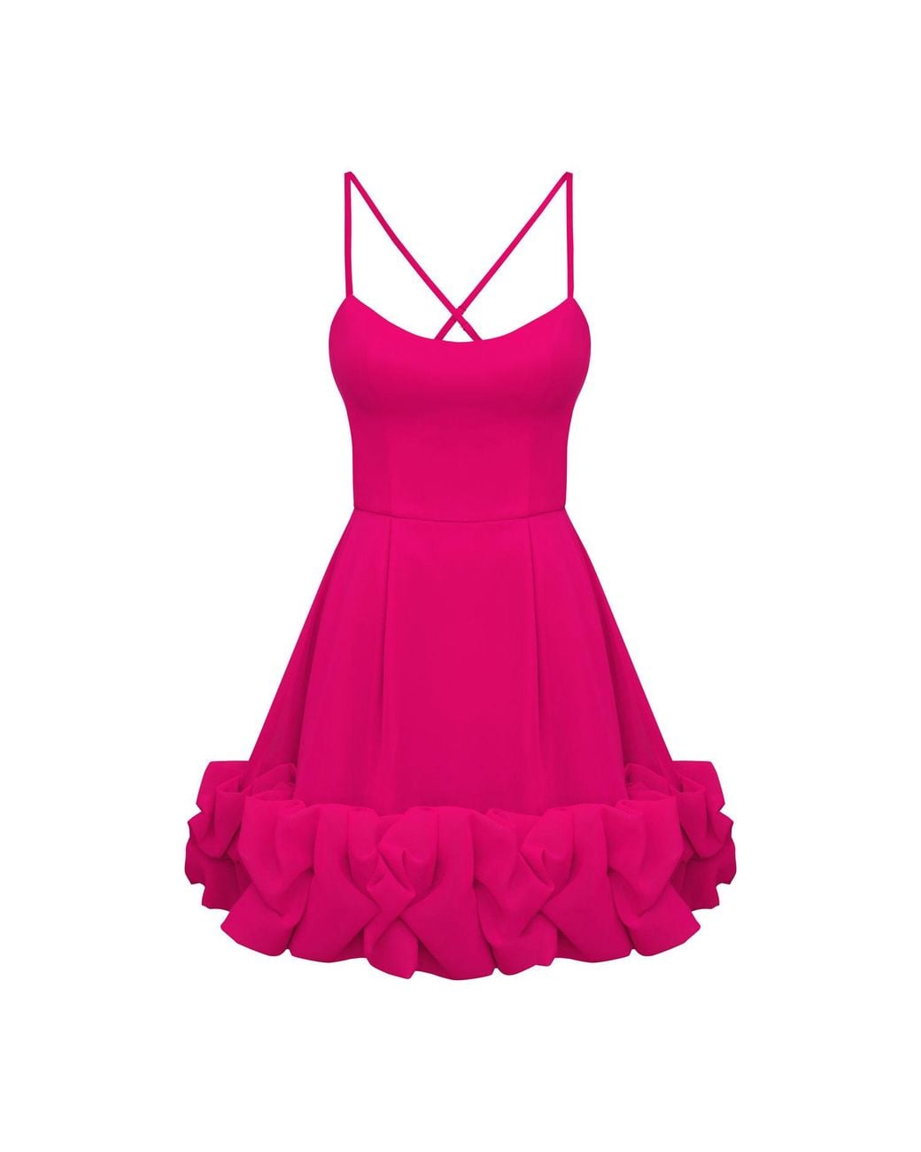 POST MERIDIEM Pink Fuchsia Backless Bustier Mini Dress