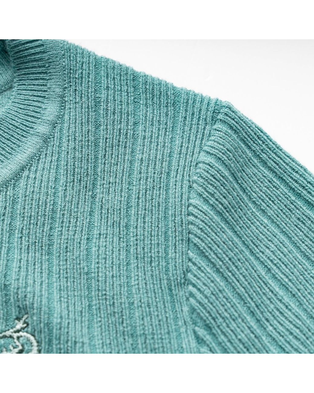 Fully Fashioning Green Billy Sweater Short Sleeve Knit Top