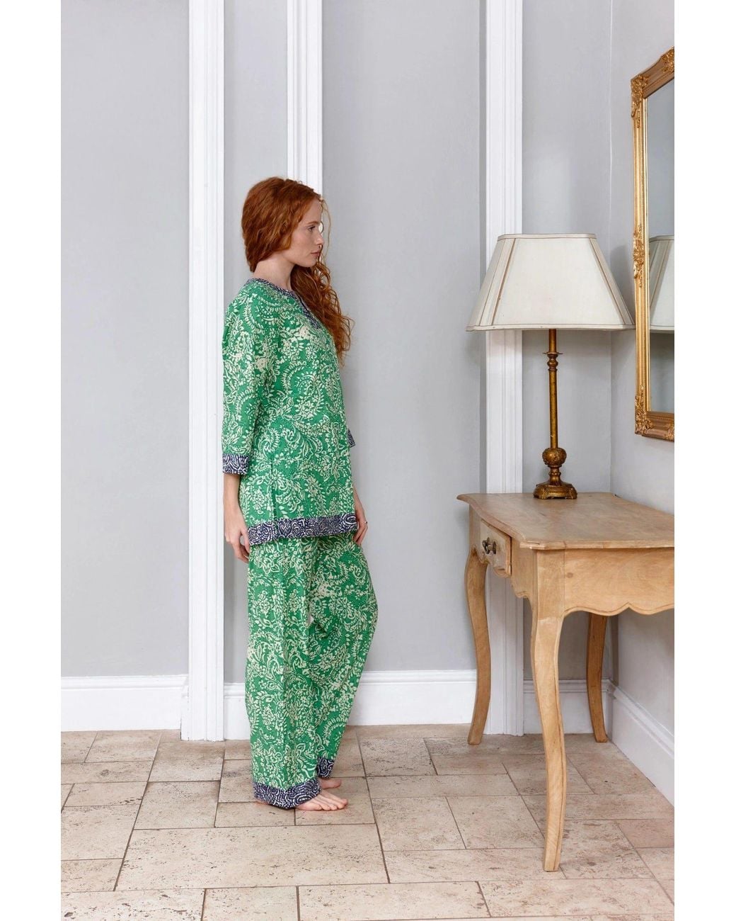Inara Green Jaipur Cotton Pyjamas