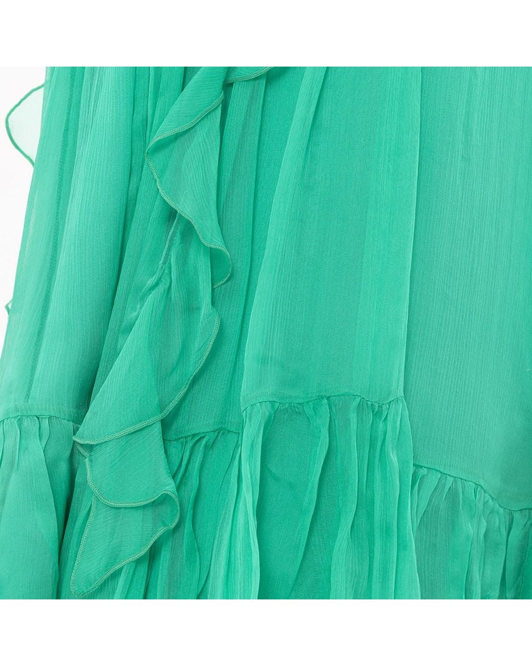 Nissa Green Backless Silk Mini Dress