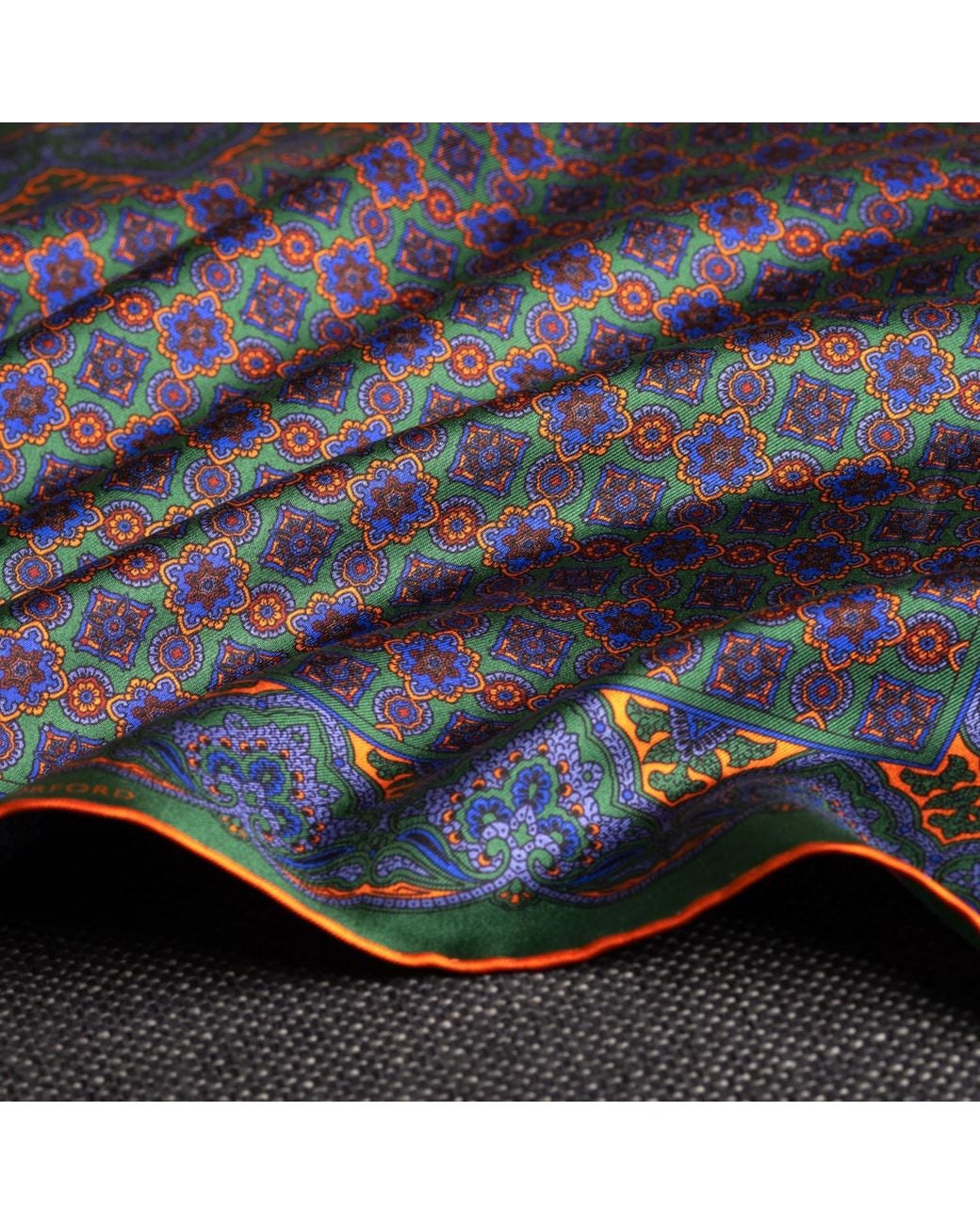 Otway & Orford Purple 'Millefiori' Silk Pocket Square for men