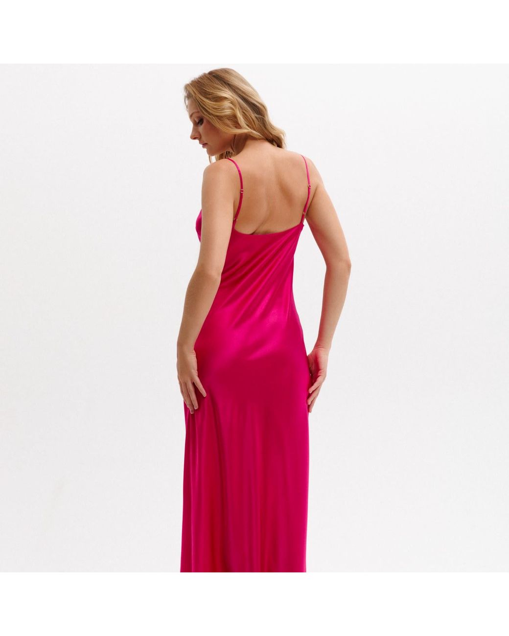 Vimissia Purple Long Silk Slip Dres