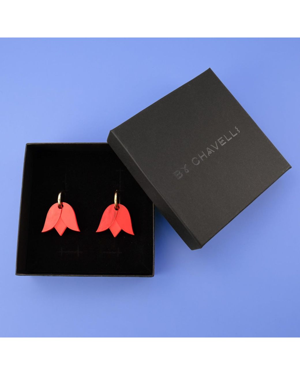 By Chavelli Red Tulip Earrings