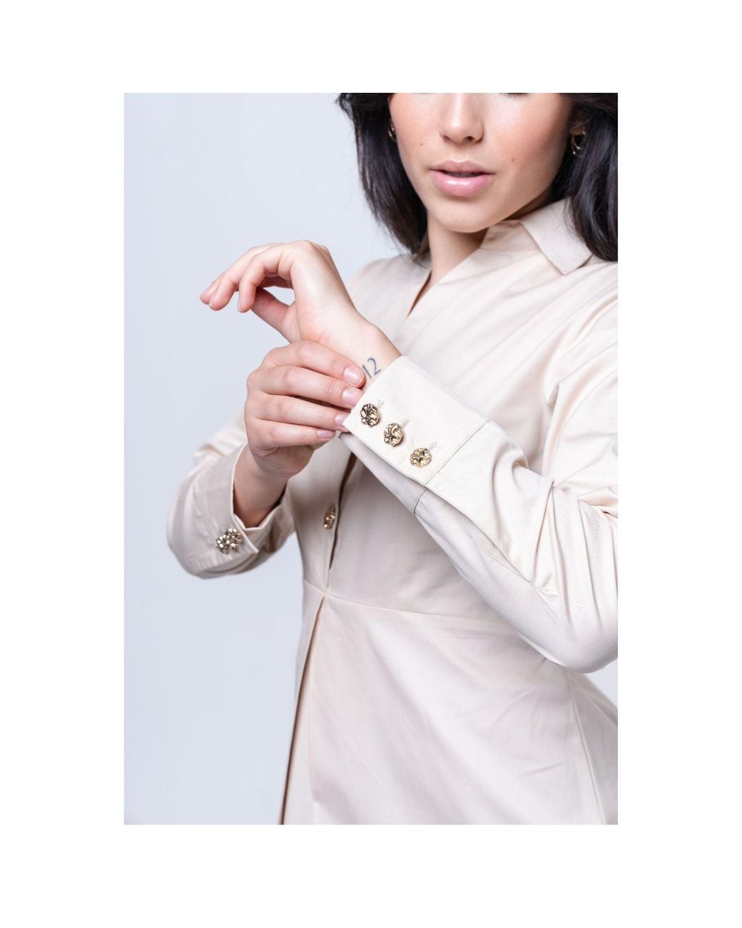 House of Gl Natural Neutrals Champagne Quartz Mini Dress
