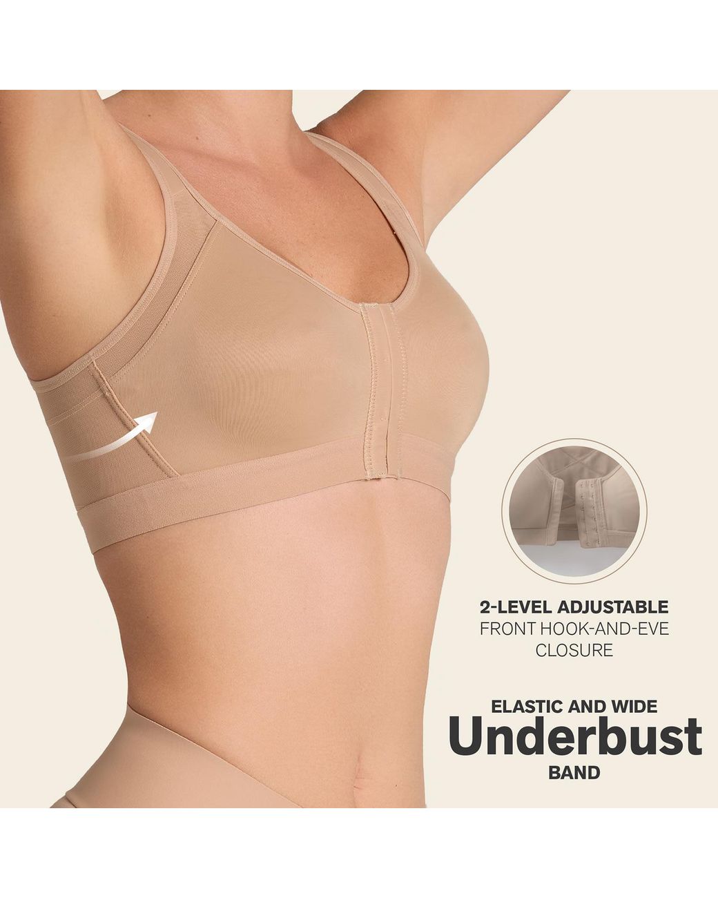 Leonisa Natural Neutrals Unlined Wireless Posture Corrector Bra