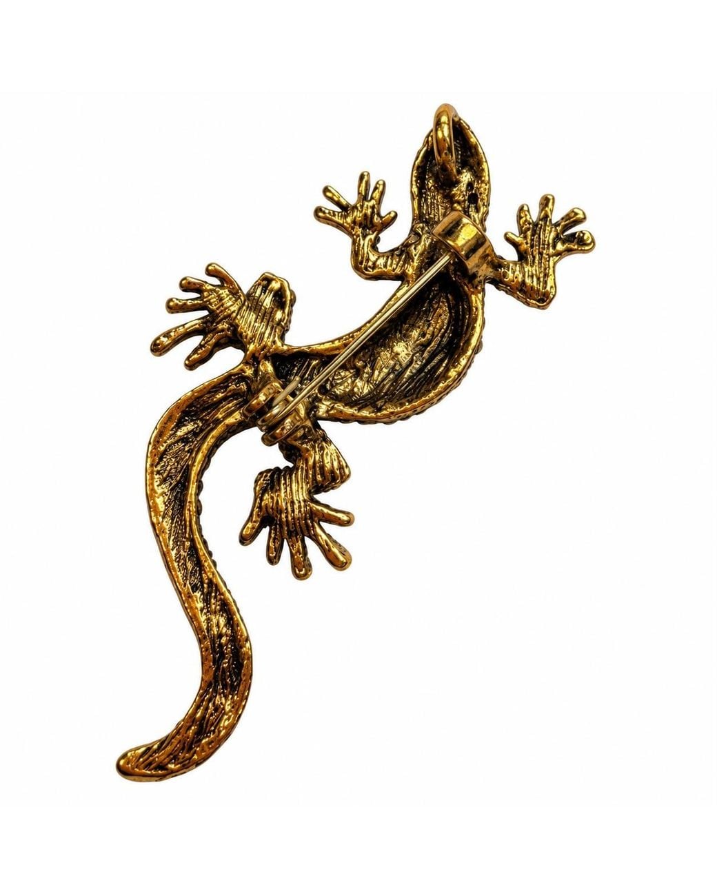 By Ozge Blue Gecko Renewal Emerald Eye Multicolour Crystal Tone Statement Brooch