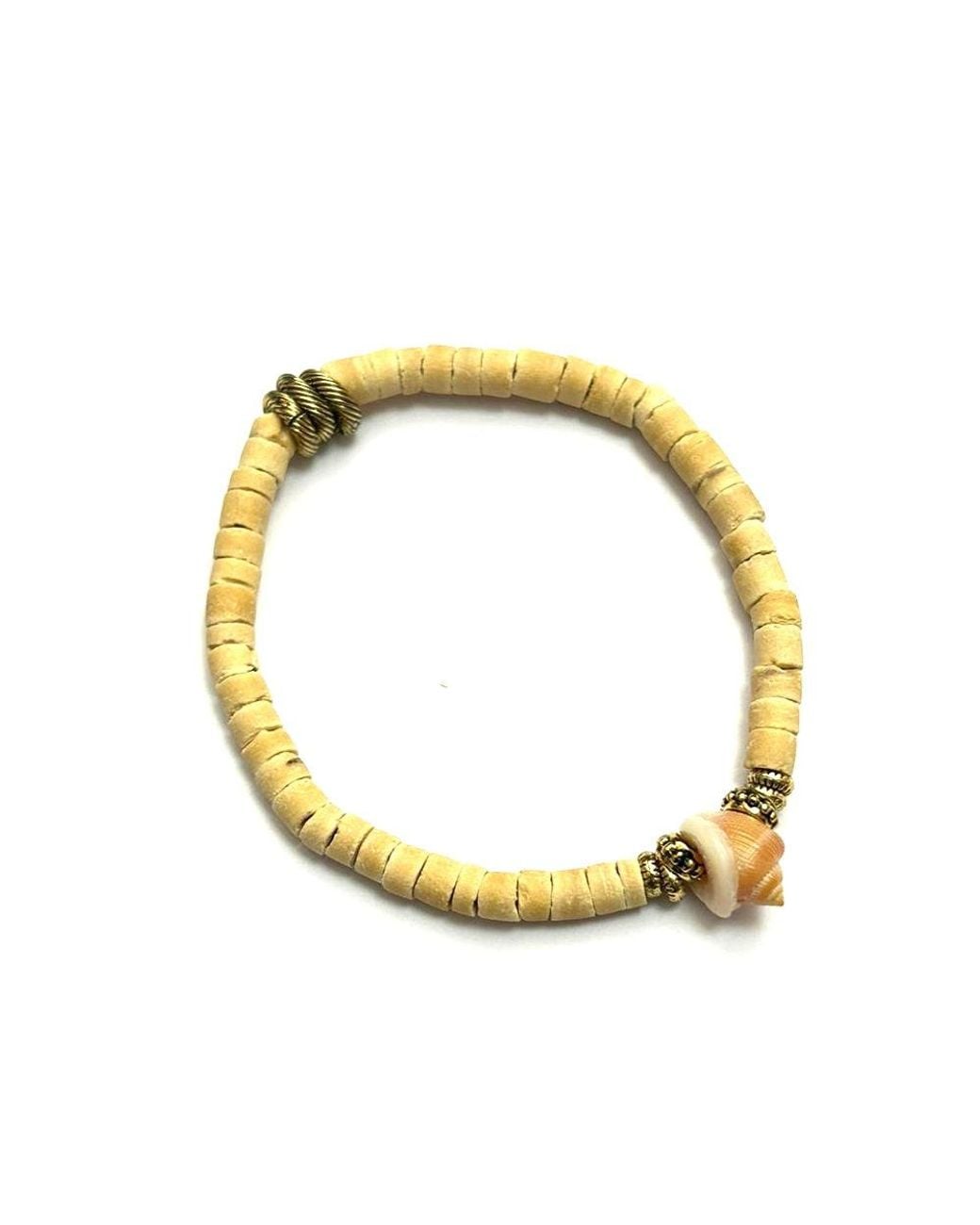 Adriana Pappas Designs Yellow Mini Shell Stretch Bracelet