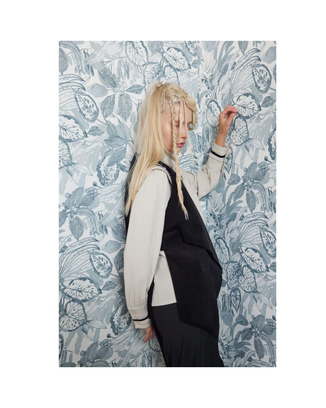 Julia Allert Black Longline Asymmetric Wrap Velvet Vest –