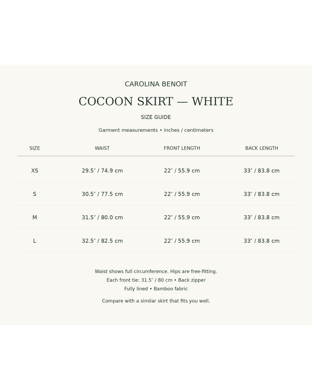 Carolina Benoit White Cocoon Bamboo Bow Skirt –