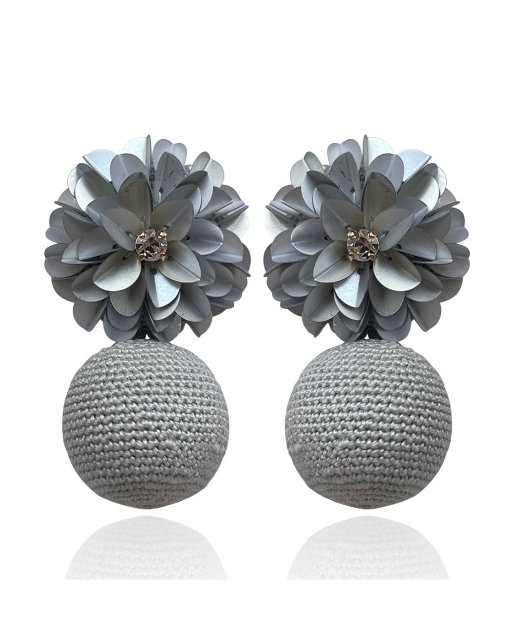 PINAR OZEVLAT Gray Blossom Bon Bons Satin