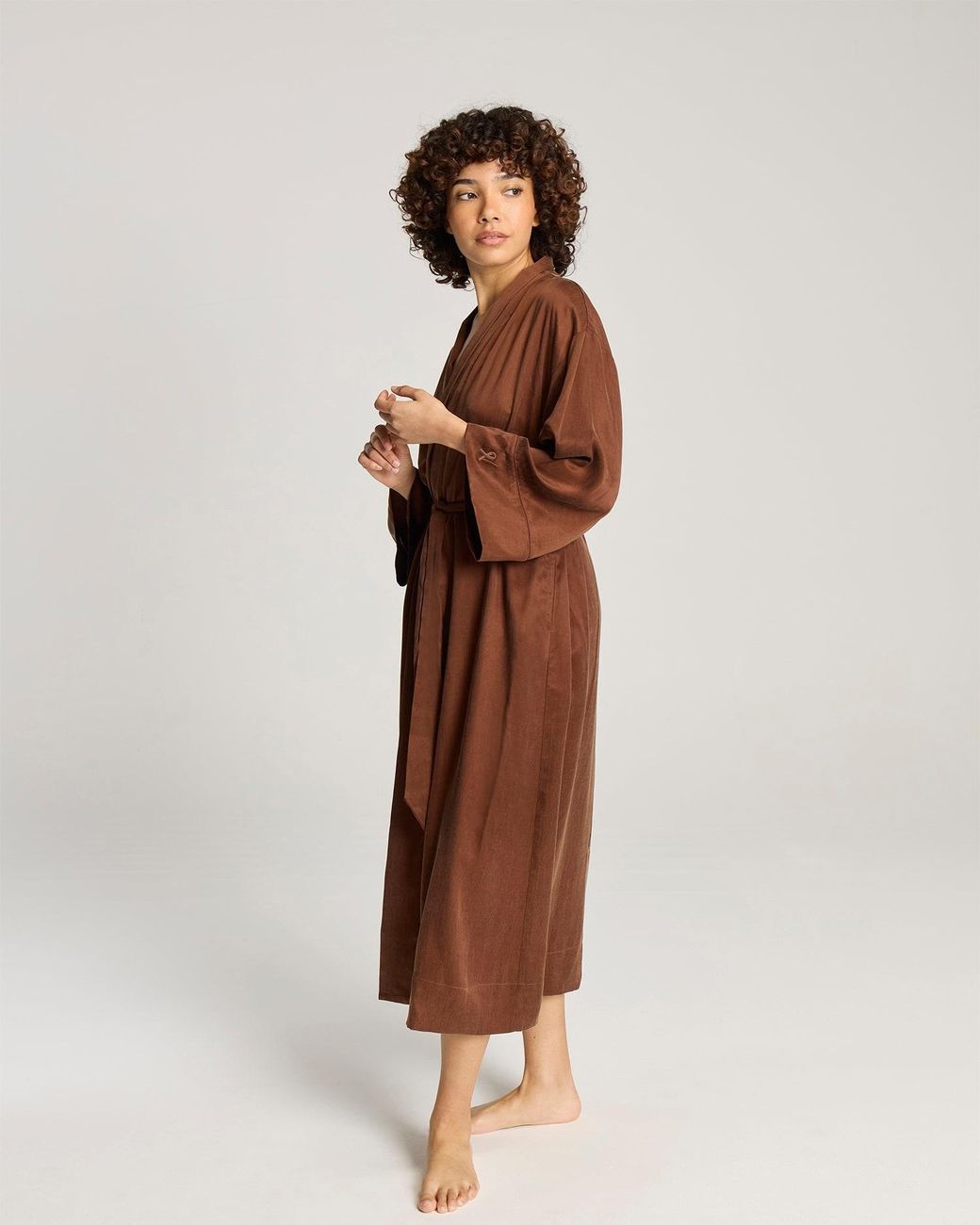 Nudea Brown Eco-Luxe Kimono Robe