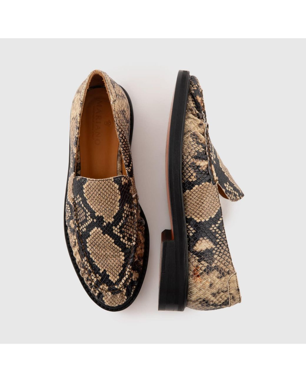 Mariano Shoes Brown Azenha Loafers Snake Effect