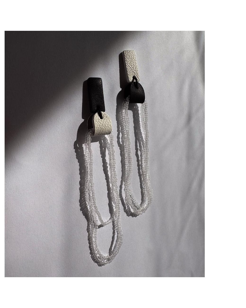 WAIWAI White Mistral Bead Hoops Earrings