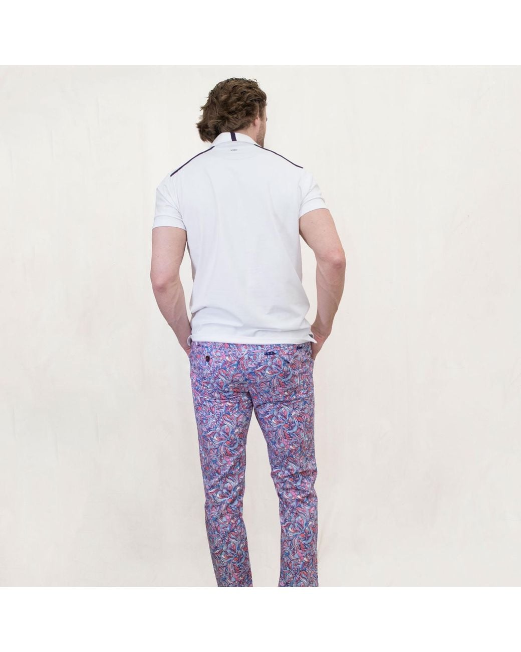 Lords of Harlech Purple Charles Paisley Layers Pant for men