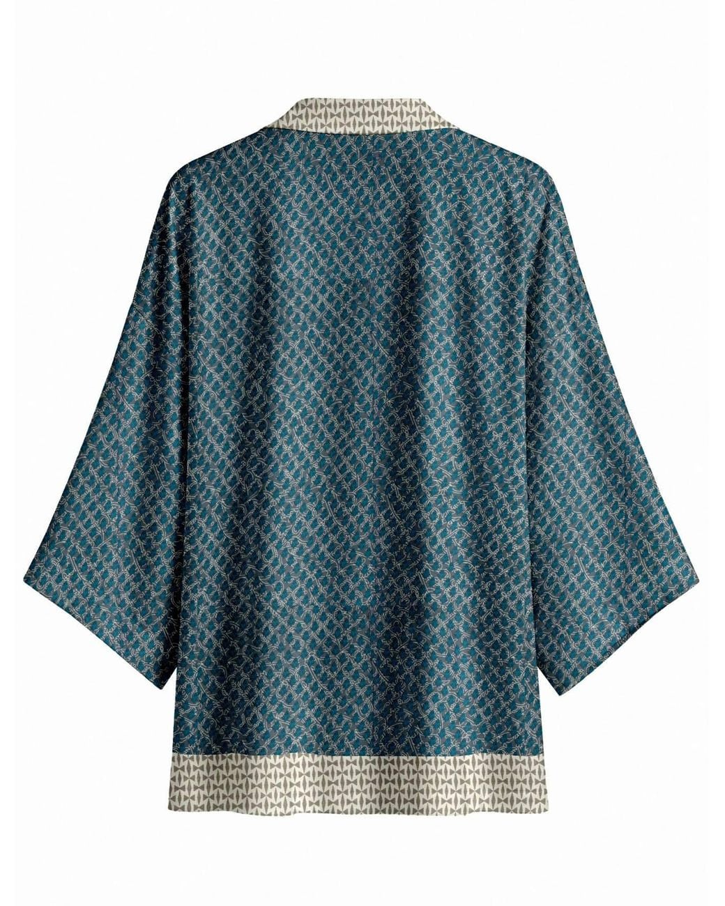 Artemis Muse Blue One Of A Kind Recyled Sari Kimono Unique Thirty