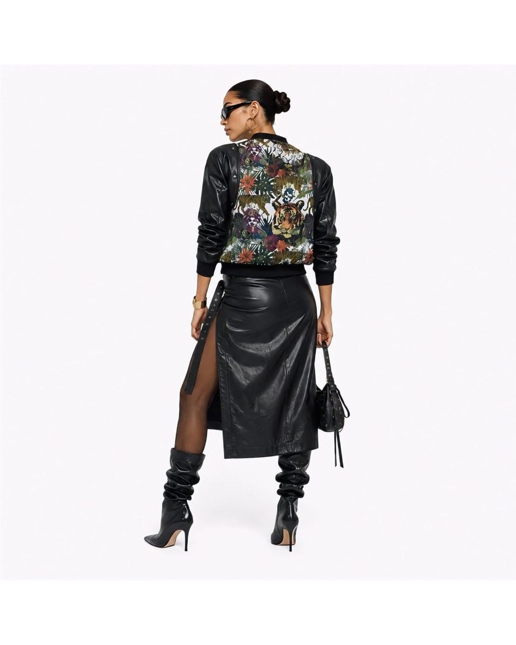 Zasta Studio Black Detachable Leather Cotton Hybrid Sweatshirt