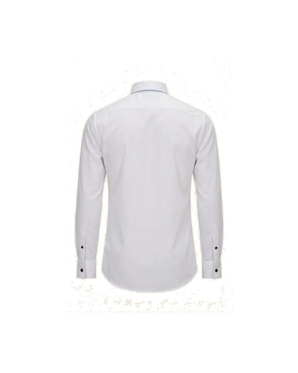Ron Tomson Blue Diagonal Pleated Wing Tip Collar Shirt for men