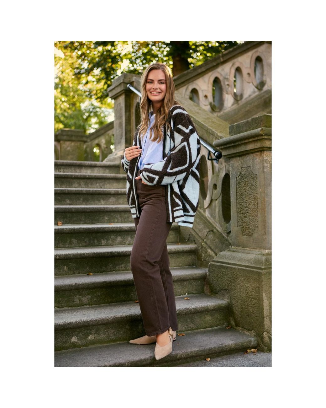 Saachi Black Open Argyle Knit Cardigan