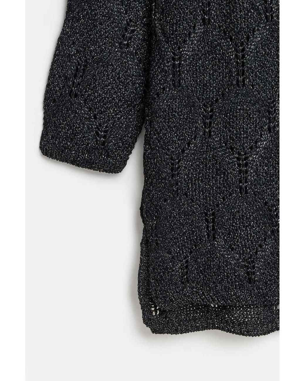 Peraluna Black Gina Sparkly Pointelle Knit Blouse