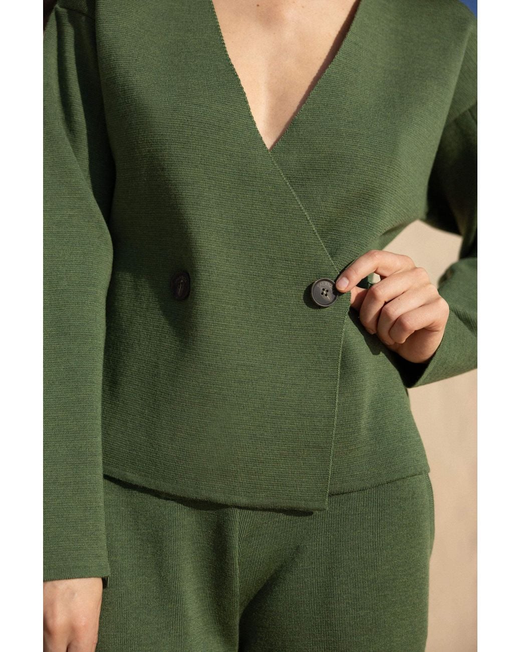 SALANIDA Green Galante Knitted 100% Merino Blazer