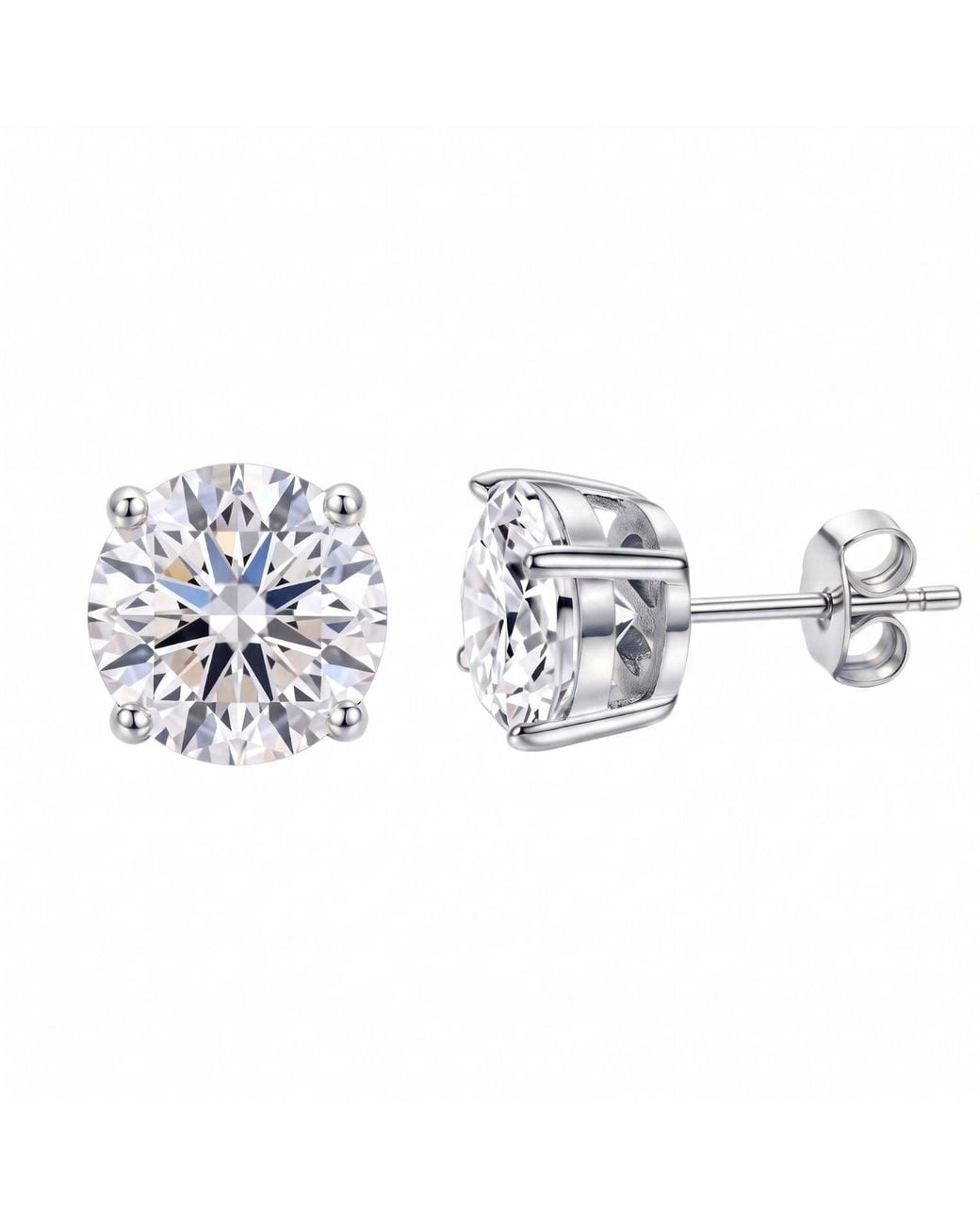 Sophelia Metallic Round Solitaire Stud Earrings For