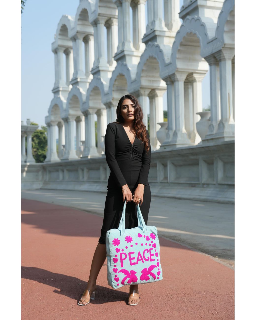 Conscious Yoga Collective Pink Peace Suzani Tote