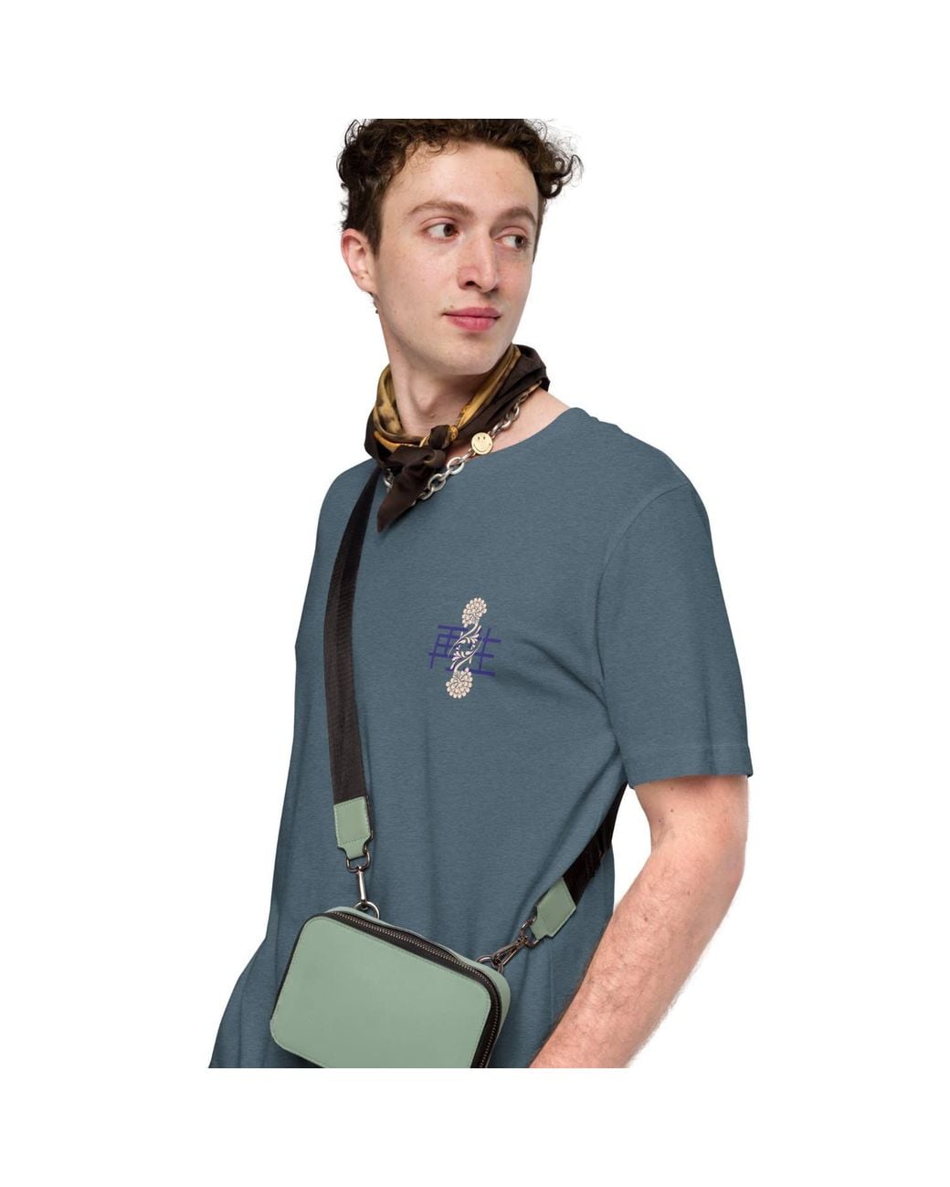 Anchor and Crew Blue Heather Ten Vhs Japan Era Organic Cotton T-Shirt for men