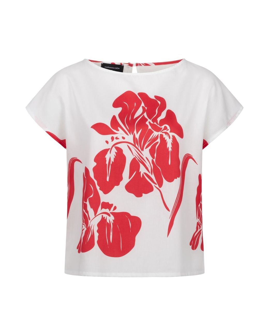 Marianna Déri Red Top With Botanical Print