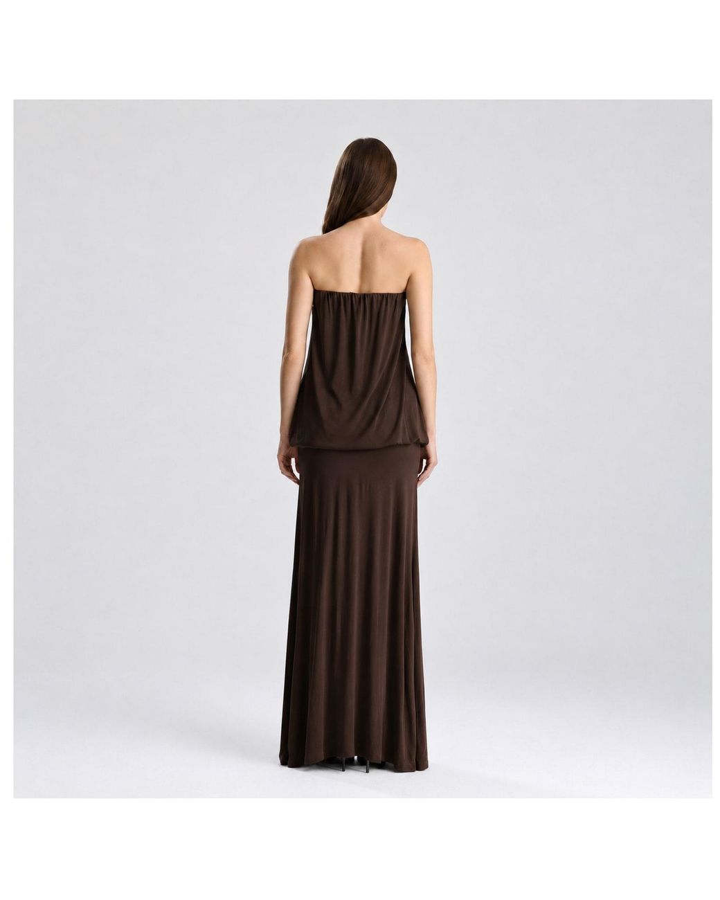 Maison De Gala Brown Valerie Mocha Maxi Dress