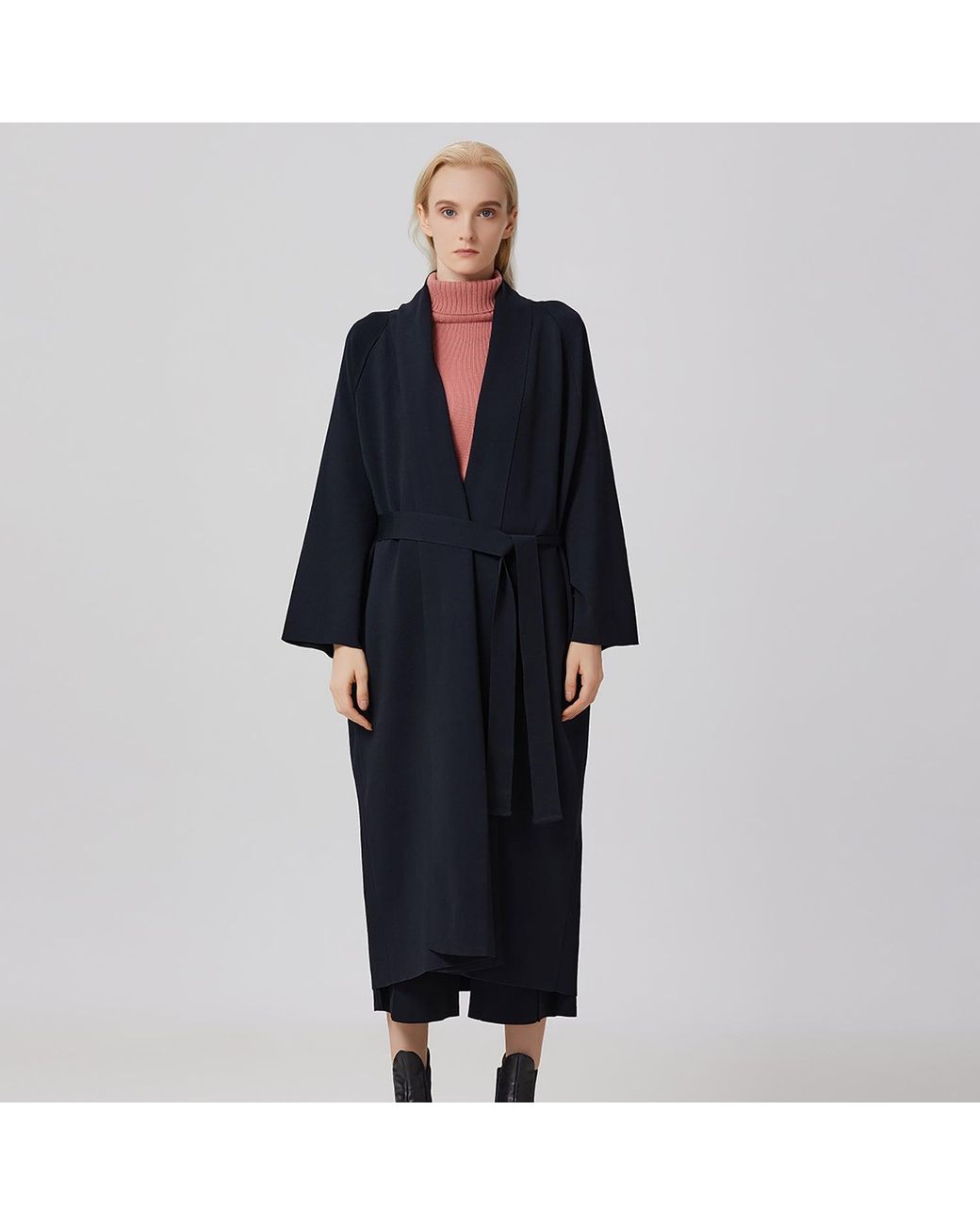Smart and Joy Black Long Kimono Style Cardigan
