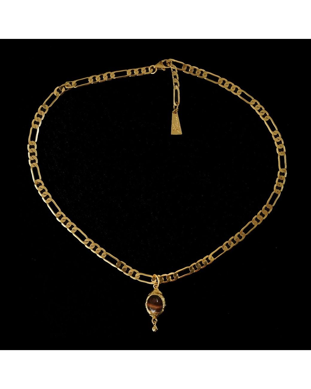 Krush Metallic Xara Tiger's Eye Pendant Chain Choker