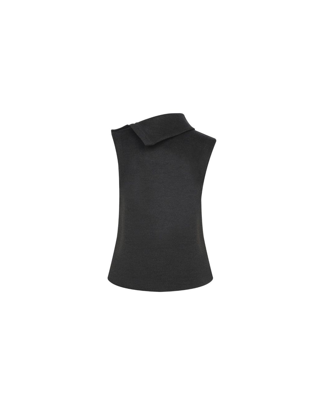NAZLI CEREN Blue Geena Sleevess Roll-Neck Top