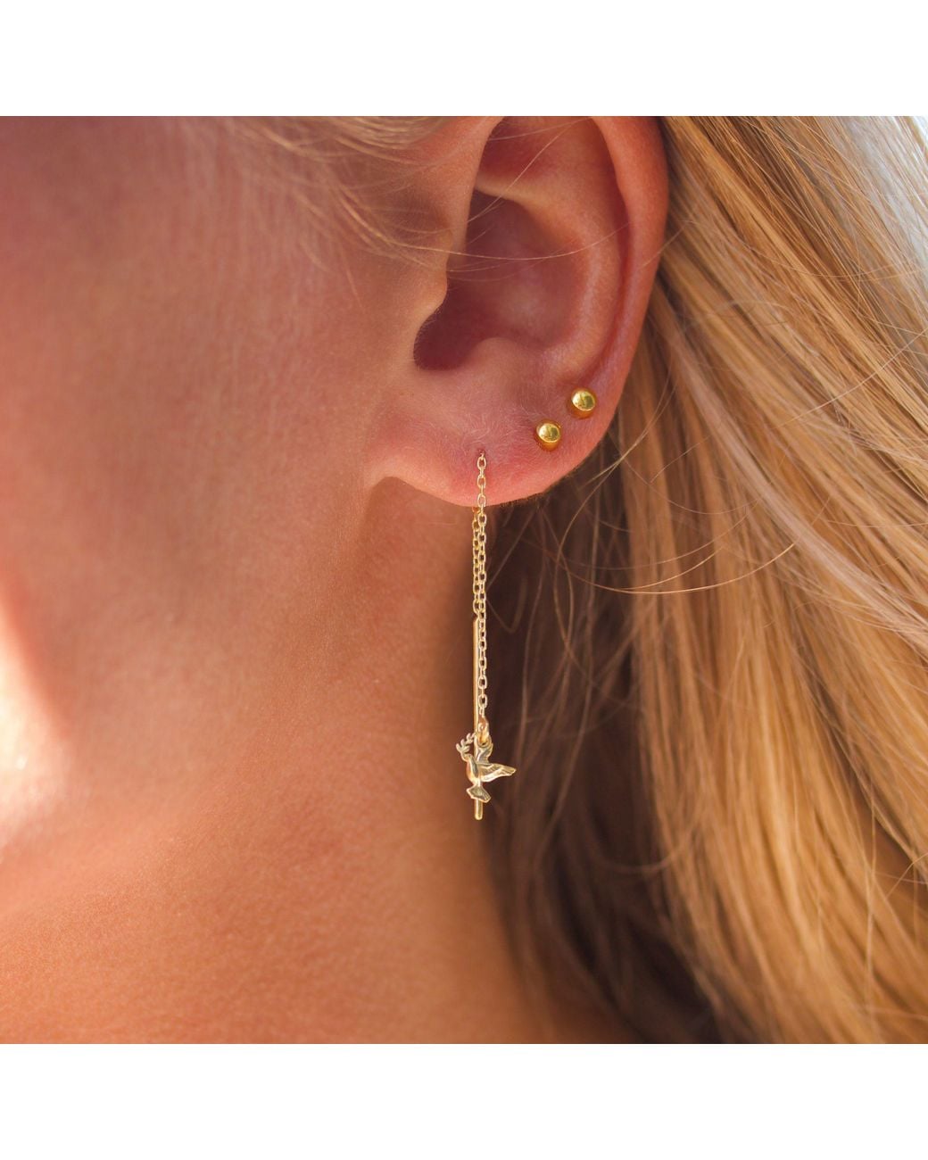 With Love Darling Metallic Peace Chain Earring