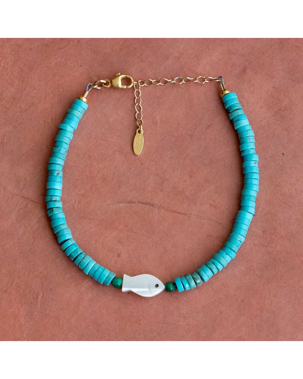 Kris Nations Blue Mother Of Pearl Fish Bracelet