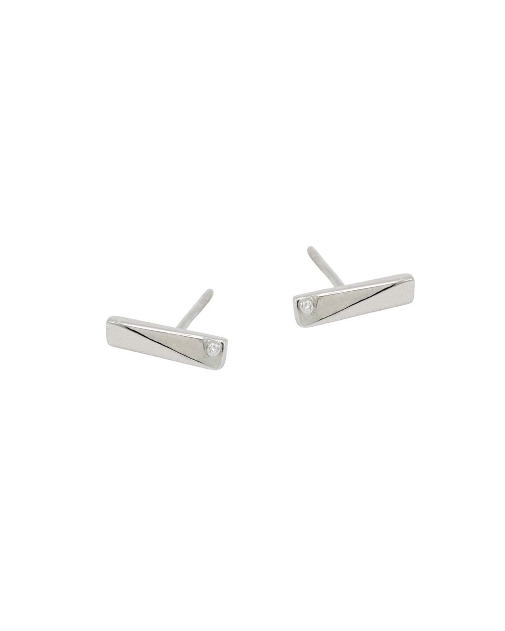 Cier White Flex Diamond Stud Earrings