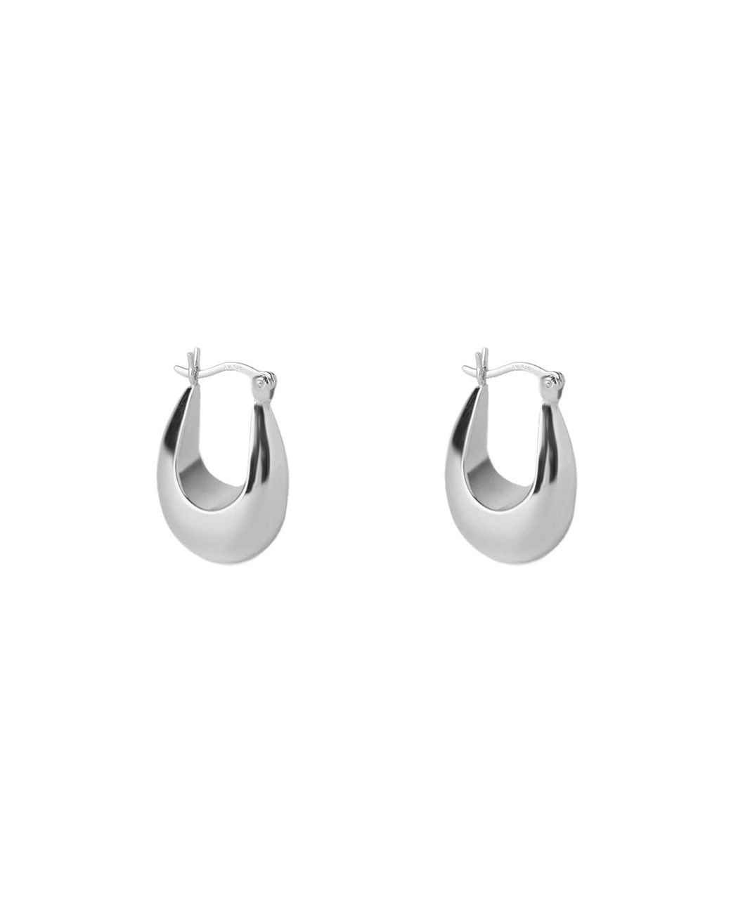 Argento Vivo Metallic The Tapered Oval Hoop
