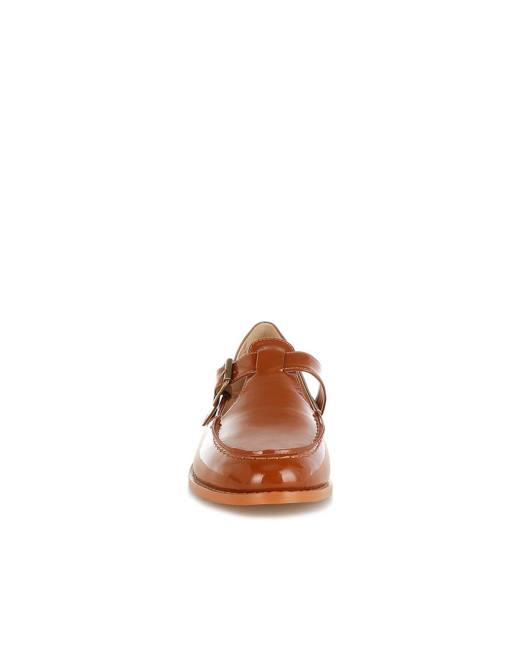 Rag & Co Brown Swenson Patent Pleather Mary Jane Loafers