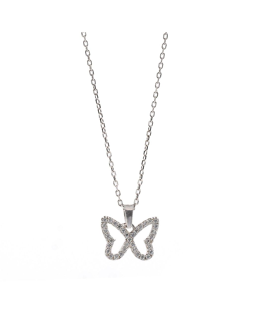 Ebru Jewelry Metallic Sparkly Butterfly Necklace