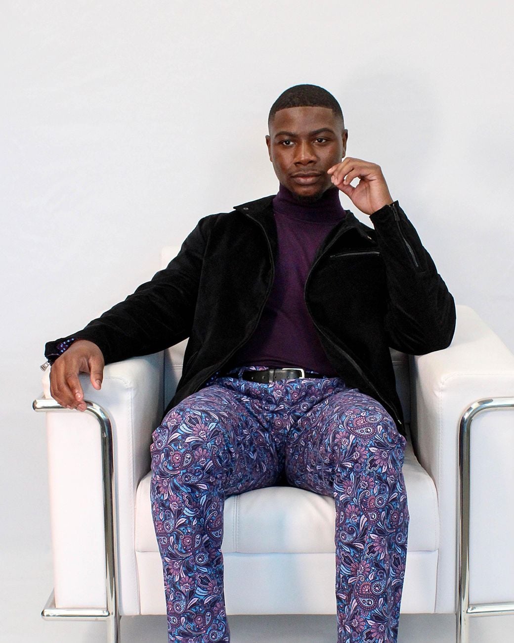 Lords of Harlech Blue Charles Skull Paisley Pants for men