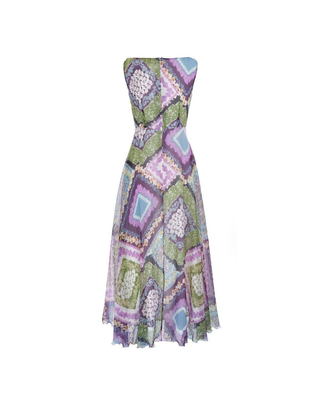 Sofia Tsereteli Purple Multi-color Silk Dress