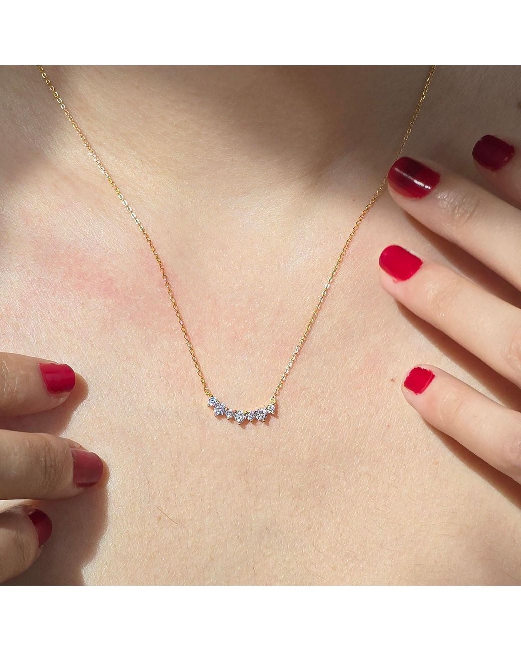 Sophelia Metallic Cluster Sparkling Diamond Gemstone-Plated Necklace
