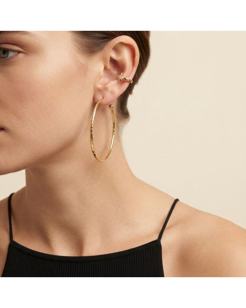 Jaredjamin Metallic Astra Star Pavé Ear Cuff