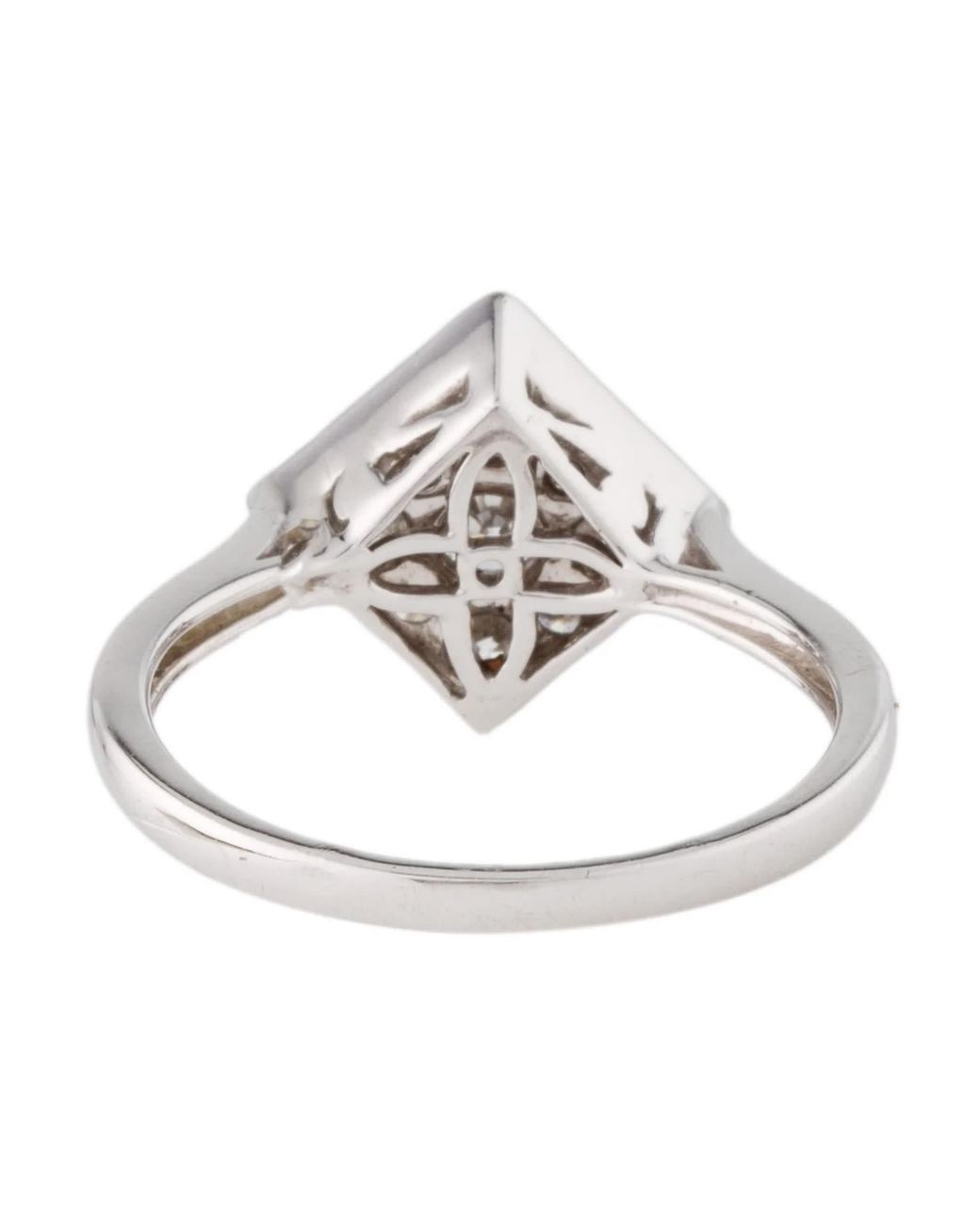 Artisan White Diamond Cluster Square Ring