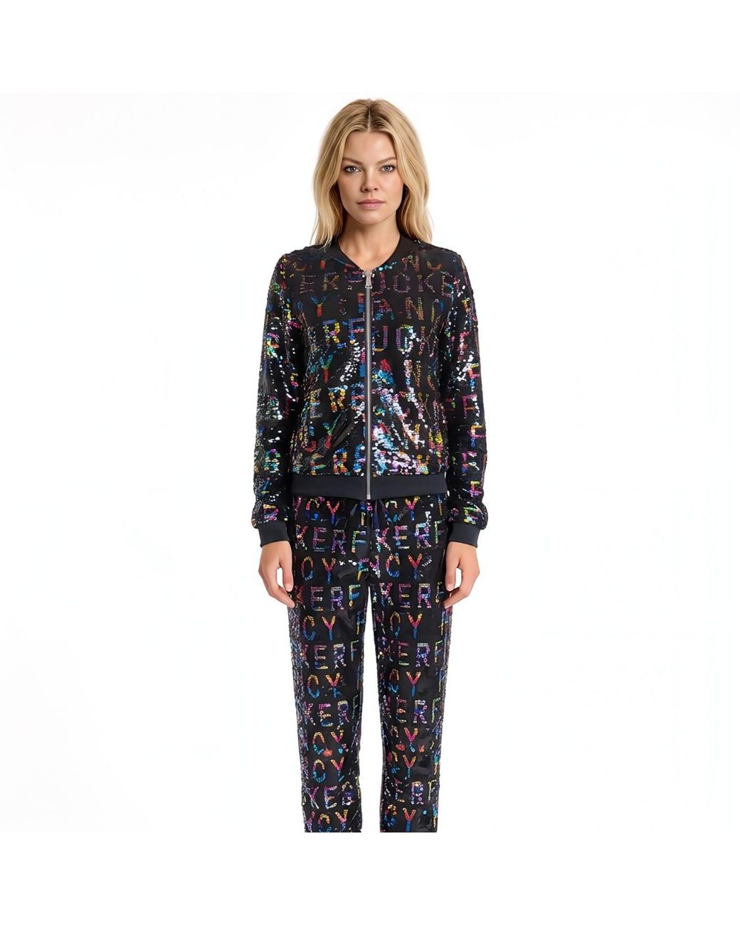 Any Old Iron Blue Reversible Sequin Fancy Fucker Joggers